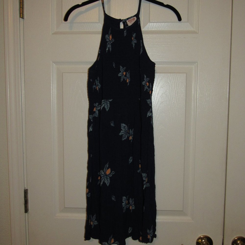 Mossimo S Navy Floral Stretch Strappy Dress